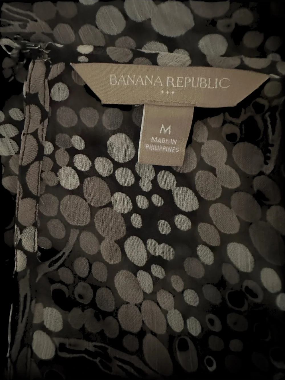 Banana Republic Brown and Cream Dot Pattern Blouse
